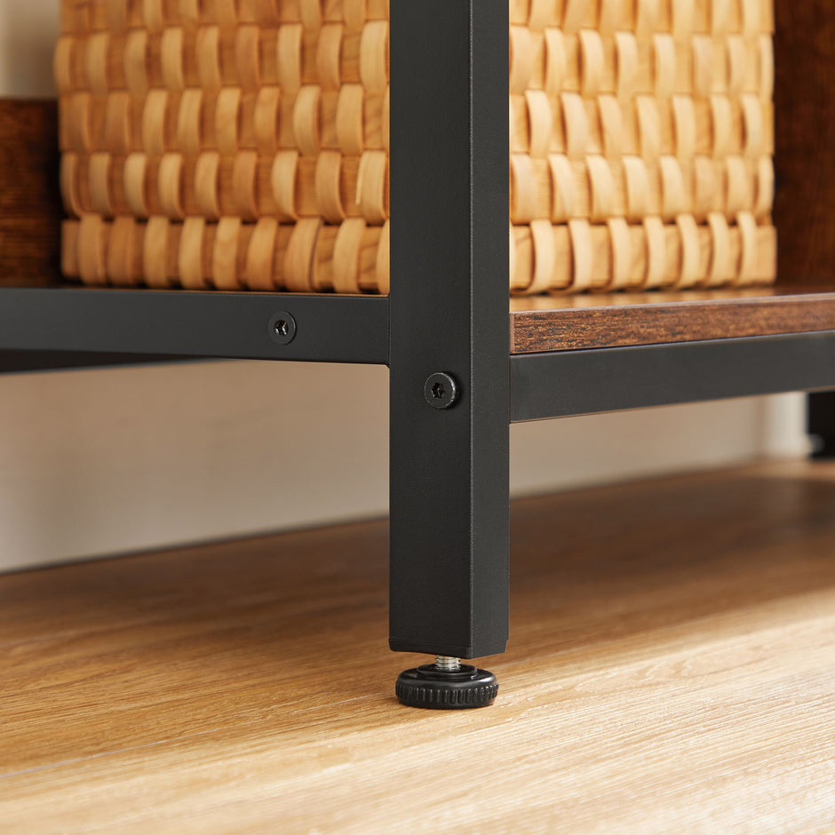 Boekenkast 4 niveaus – Industrieel design – Vintage bruin-zwart – 80 x 33 x 149 cm