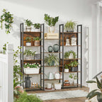 Boekenkast - Ladderkast - Woonkamerkast - Decorkast - Vintage Bruin / Zwart