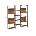 Boekenkast - Ladderkast - Woonkamerkast - Decorkast - Vintage Bruin / Zwart