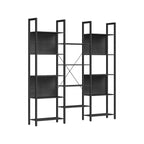 Boekenkast - Ladderkast - Woonkamerkast - Decorkast - Vintage Bruin / Zwart