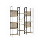 Boekenkast - Ladderkast - Woonkamerkast - Decorkast - Vintage Bruin / Zwart