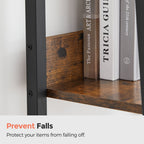Boekenkast - Ladderplank - Met 5 legplanken - Metalen frame - Bruin / Zwart