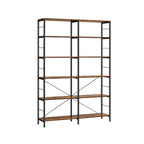 Boekenkast - 6 niveaus - 30 x 120 x 172,5 cm - Vintage Bruin / Zwart
