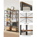 Boekenkast - 6 niveaus - 30 x 120 x 172,5 cm - Vintage Bruin / Zwart