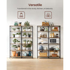 Boekenkast - 6 niveaus - 30 x 120 x 172,5 cm - Vintage Bruin / Zwart