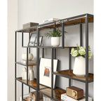 Boekenkast - Decorkast - Woonkamerkast - Opslagkast - Staand kast - Wandkast - Vintage bruin