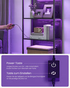 Boekenkast Met 6 Niveaus En Verlichting, 30 X 60 X 180 Cm