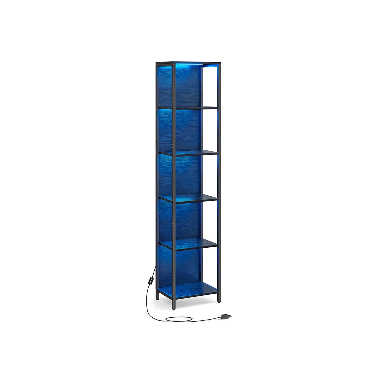 Boekenkast Met 6 Niveaus En Verlichting, 30 X 40 X 180 Cm
