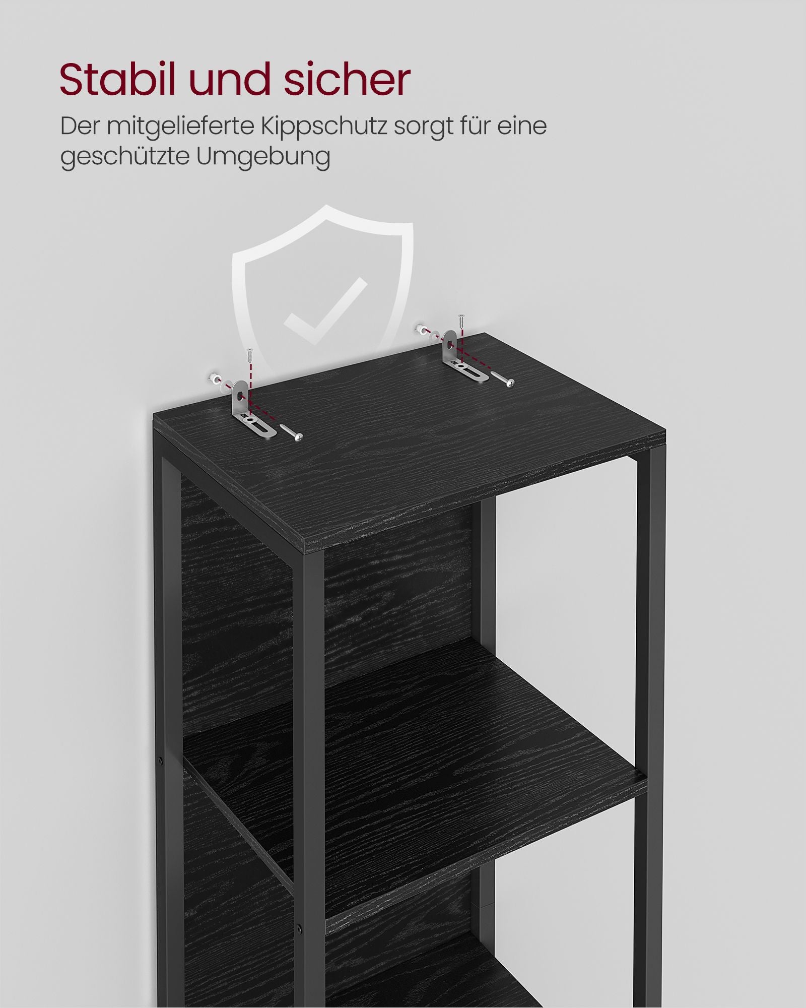 Boekenkast Met 6 Niveaus En Verlichting, 30 X 40 X 180 Cm