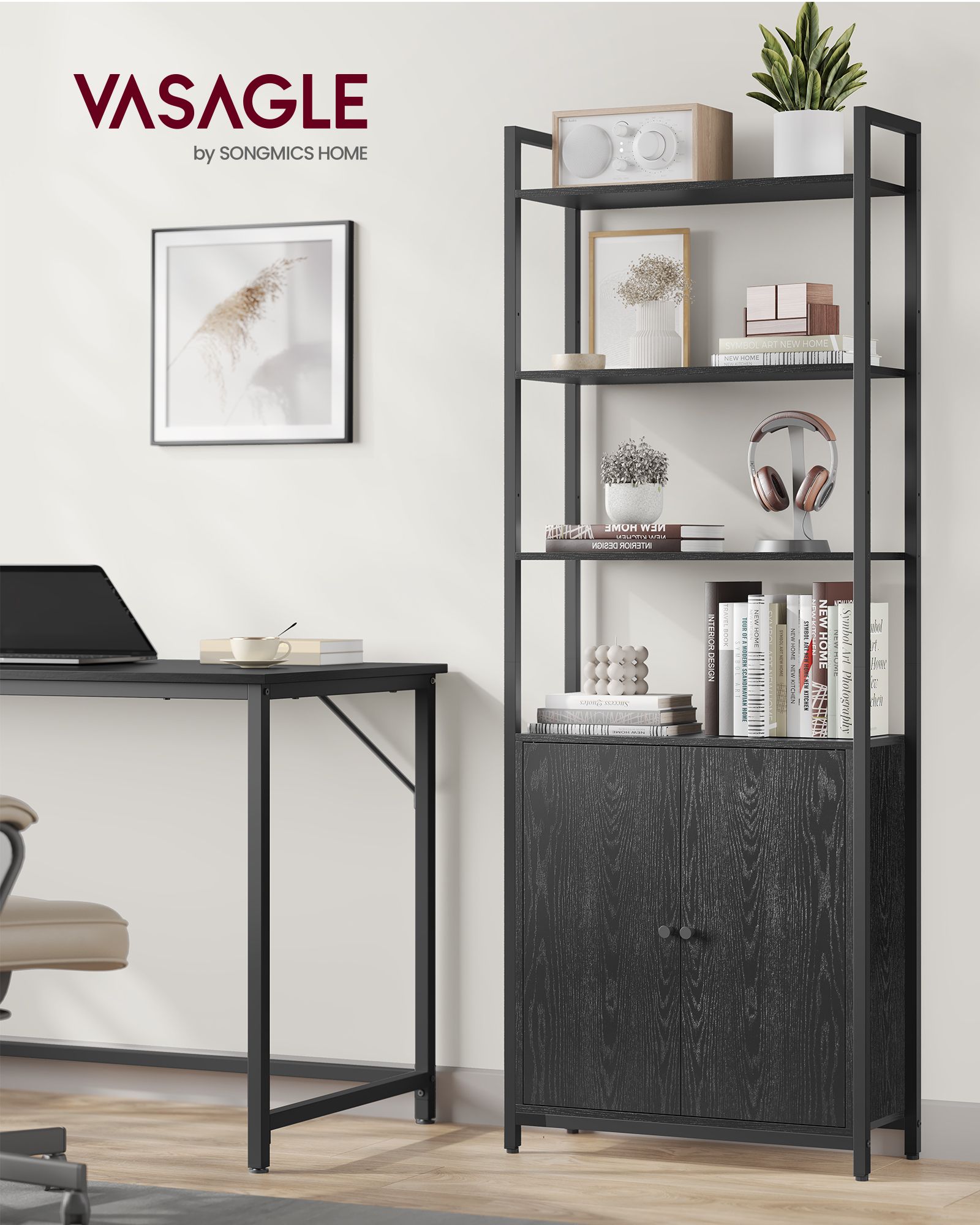 Boekenkast 24 X 60 X 159,5 Cm Ebbenhout Zwart-Inktzwart