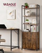 Boekenkast 24 X 60 X 159,5 Cm Vintage Bruin-Inktzwart