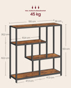 Boekenkast Met 4 Planken Vintage Bruin-Inktzwart