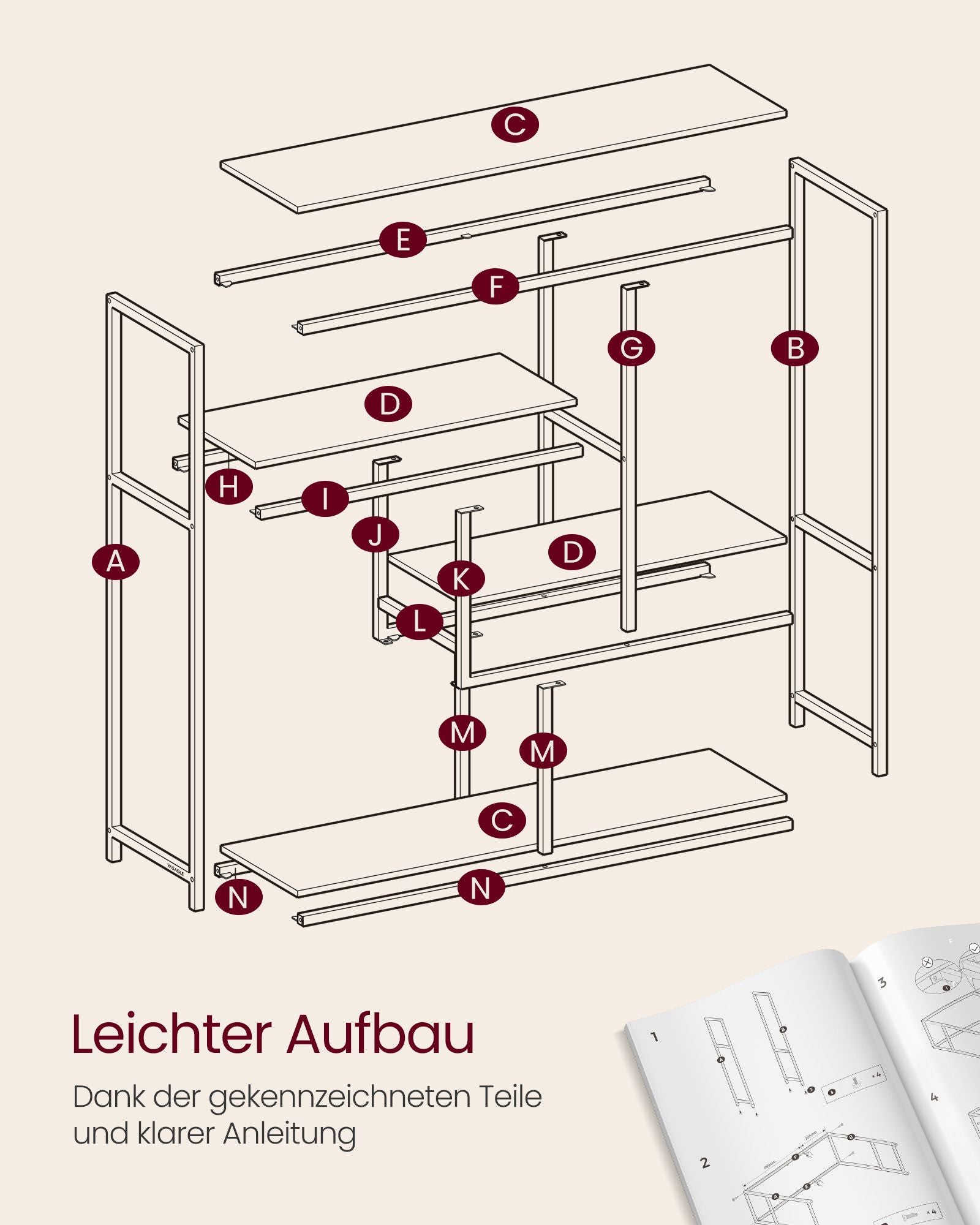 Boekenkast Met 4 Planken Vintage Bruin-Inktzwart