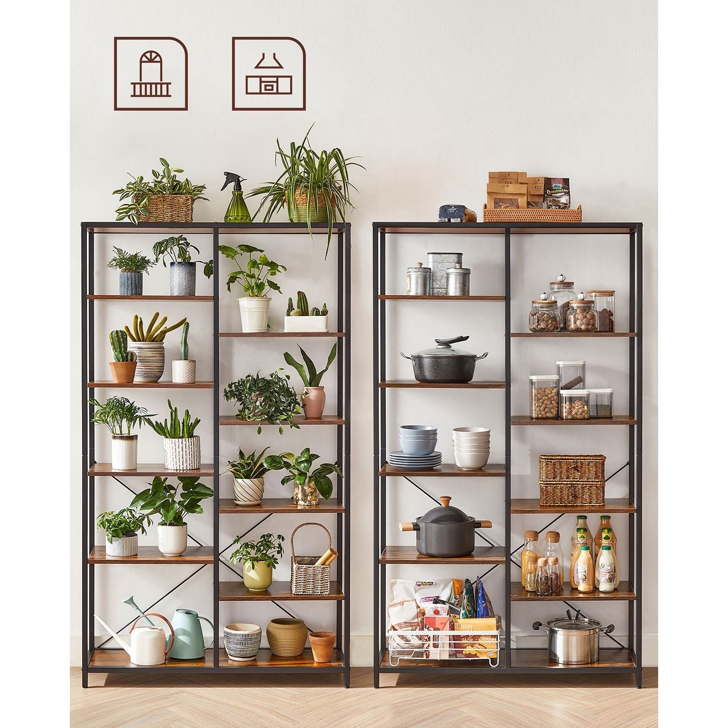 Boekenkast - Decoratieve kast - Opslagkast - Vintage Bruin / Zwart