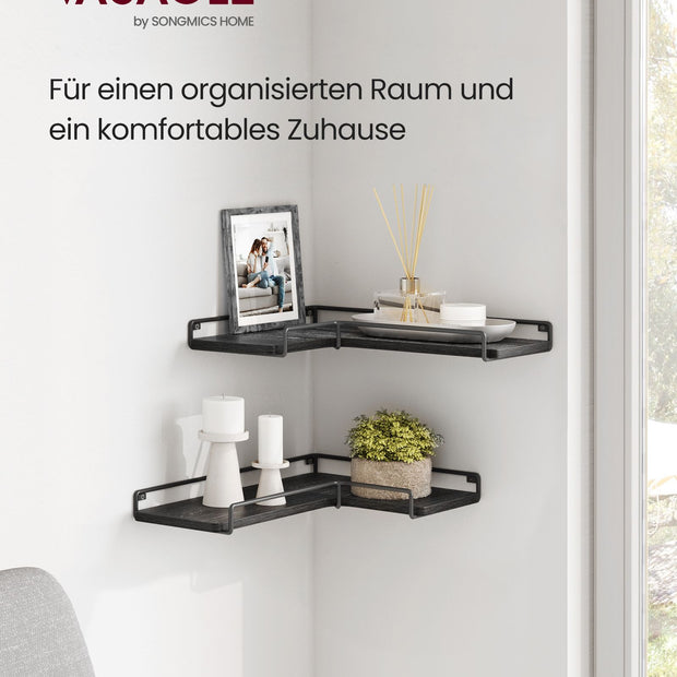 Hoekplank – L-vormig – industrieel design – zwart
