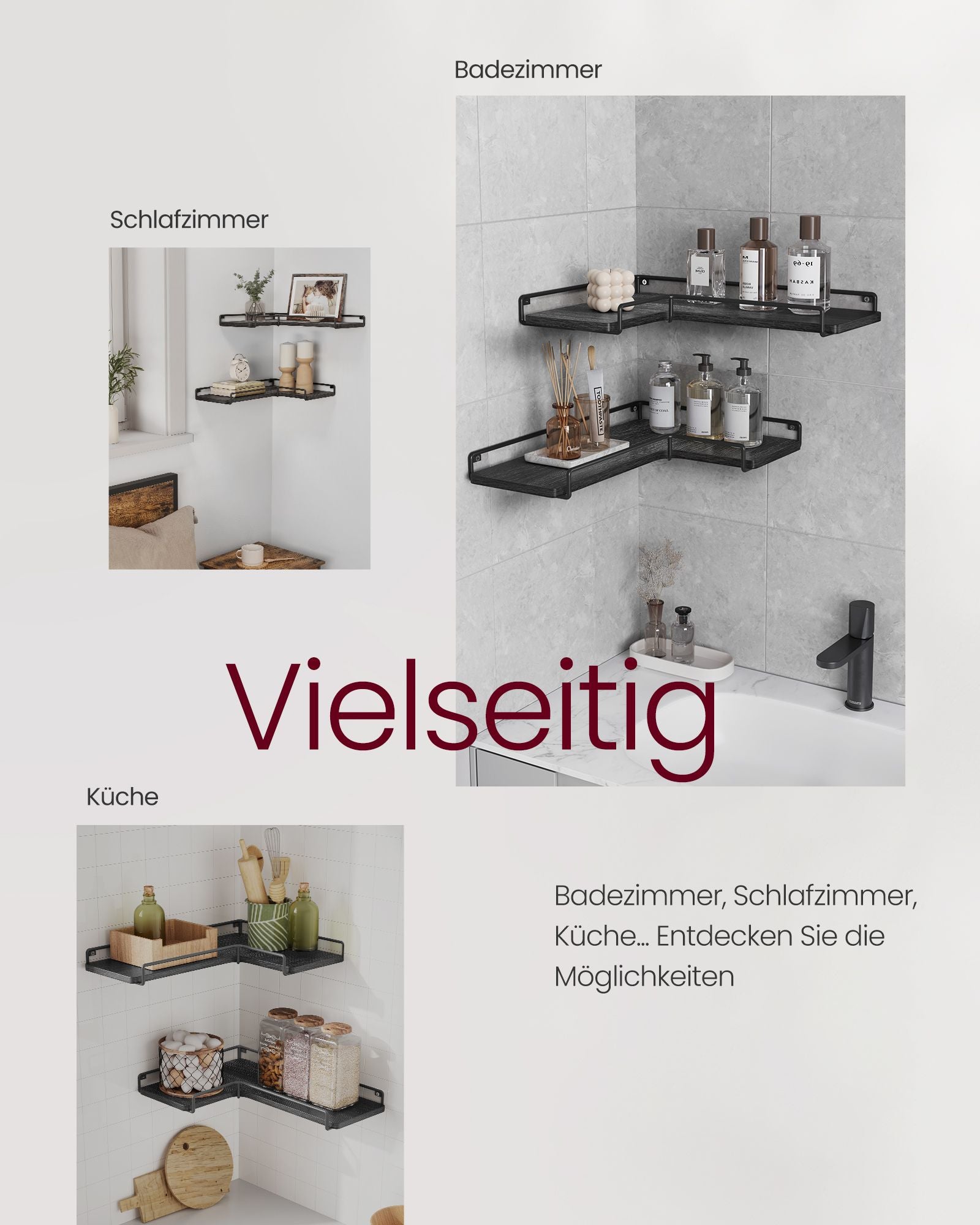 Hoekplank – L-vormig – industrieel design – zwart