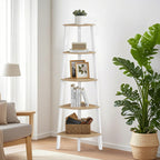 Boekenkast met 5 lagen – Industrieel design, naturel eiken en mat wit