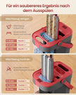 Dweilset met Emmer - 1 Microvezelhoes - Gescheiden Waterkamers - Grijs-Rood