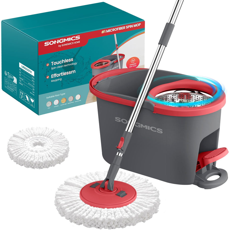 Spin Mop Set - With Wringer Bucket and Pads