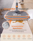 Vlakke Mop met Emmer – Vuilwaterscheiding – 3,5 L – 360° Draaibaar – Met 2 Moppads – Oranje en Grijs
