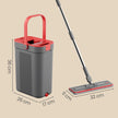 Dweilset met Emmer - 3 Microvezelhoezen - Gescheiden Waterkamers - Grijs-Rood