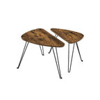 Bijzettafels - Set van 2 - Salontafel - Industrieel design - Bruin/Zwart