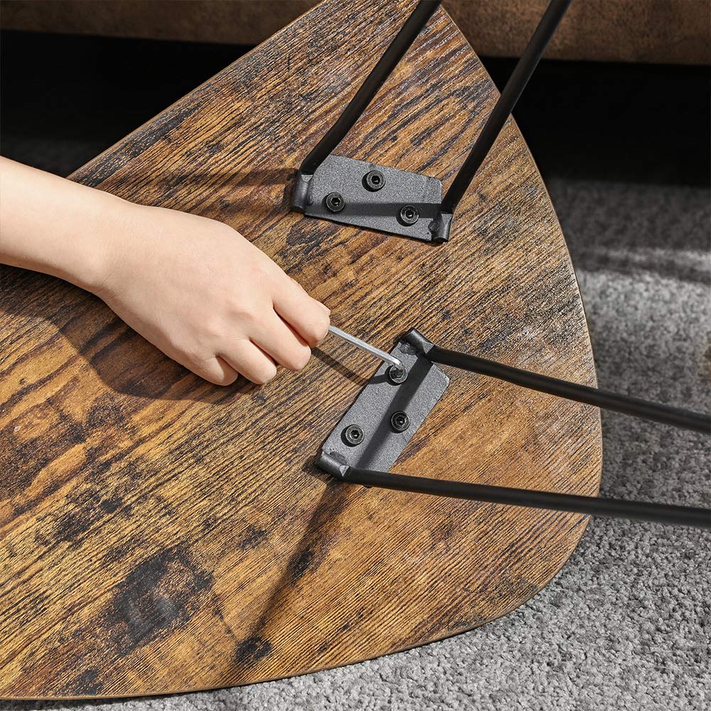 Bijzettafels - Set van 2 - Salontafel - Industrieel design - Bruin/Zwart