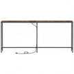Consoletafel - 200 cm Breed - Met Oplaadstation - 2 Bladen - Bruin-Zwart