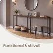 Consoletafel - 200 cm Breed - Met Oplaadstation - 2 Bladen - Bruin-Zwart