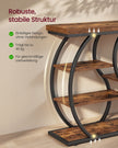 Sidetable – Industrieel – 5 Asymmetrische Planken – 100 cm – Rustiek Bruin en Zwart