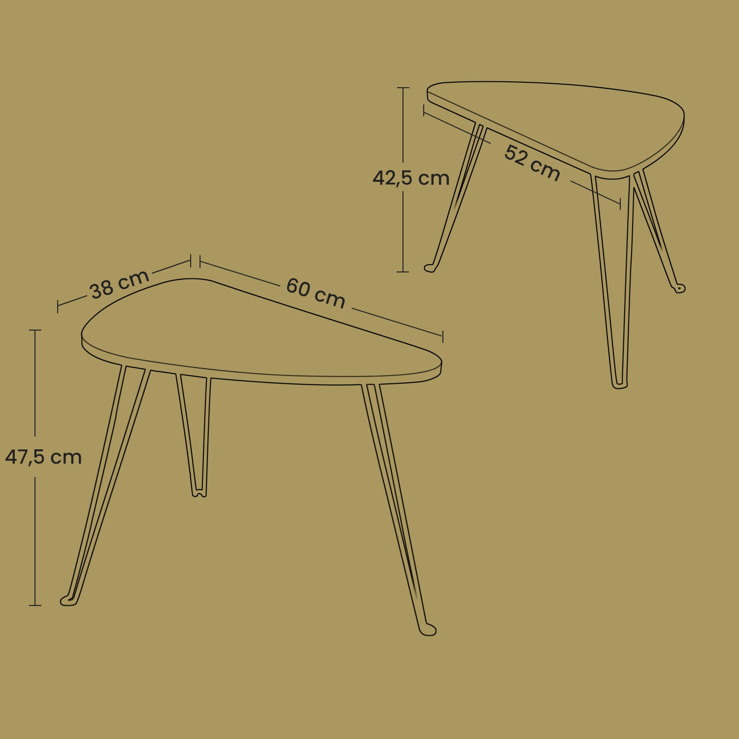 Bijzettafels – Set van 2 – Voor Woonkamer – Eetkamer – Slaapkamer