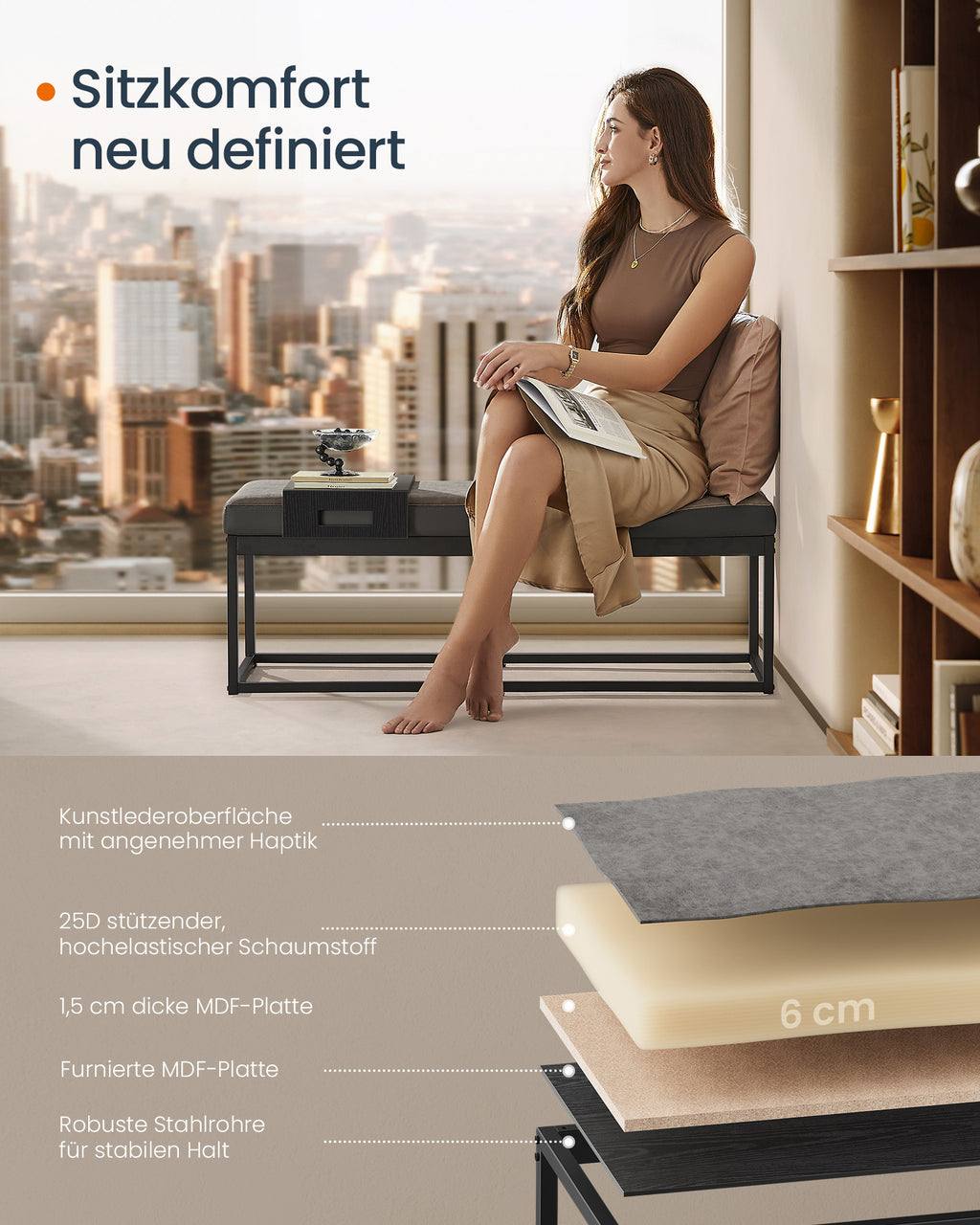 HOME Bankje met Opbergruimte – Kunstleer – Tijdloos Design