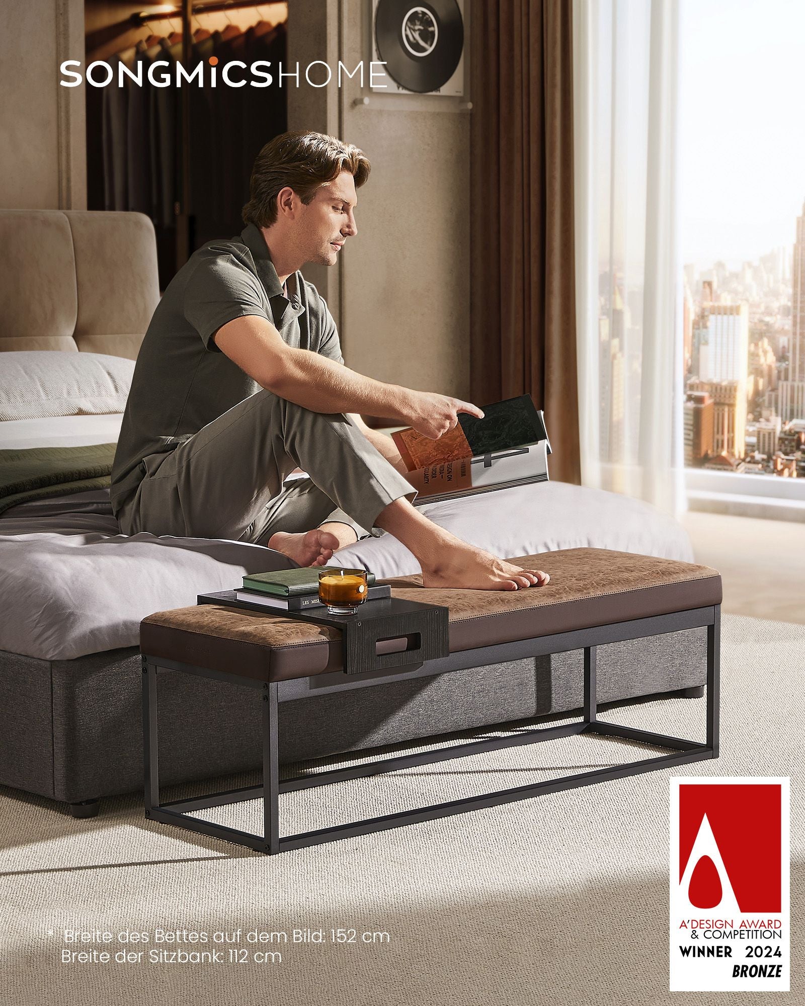 Bankje met Opbergruimte – Tijdloos Design – Walnoot Bruin