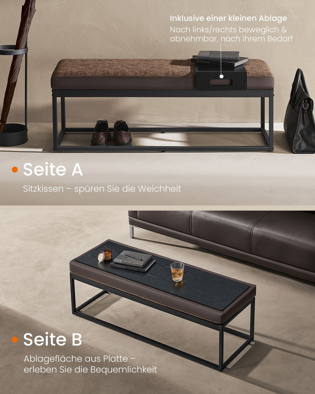 HOME Bankje met Opbergruimte – Kunstleer – Tijdloos Design
