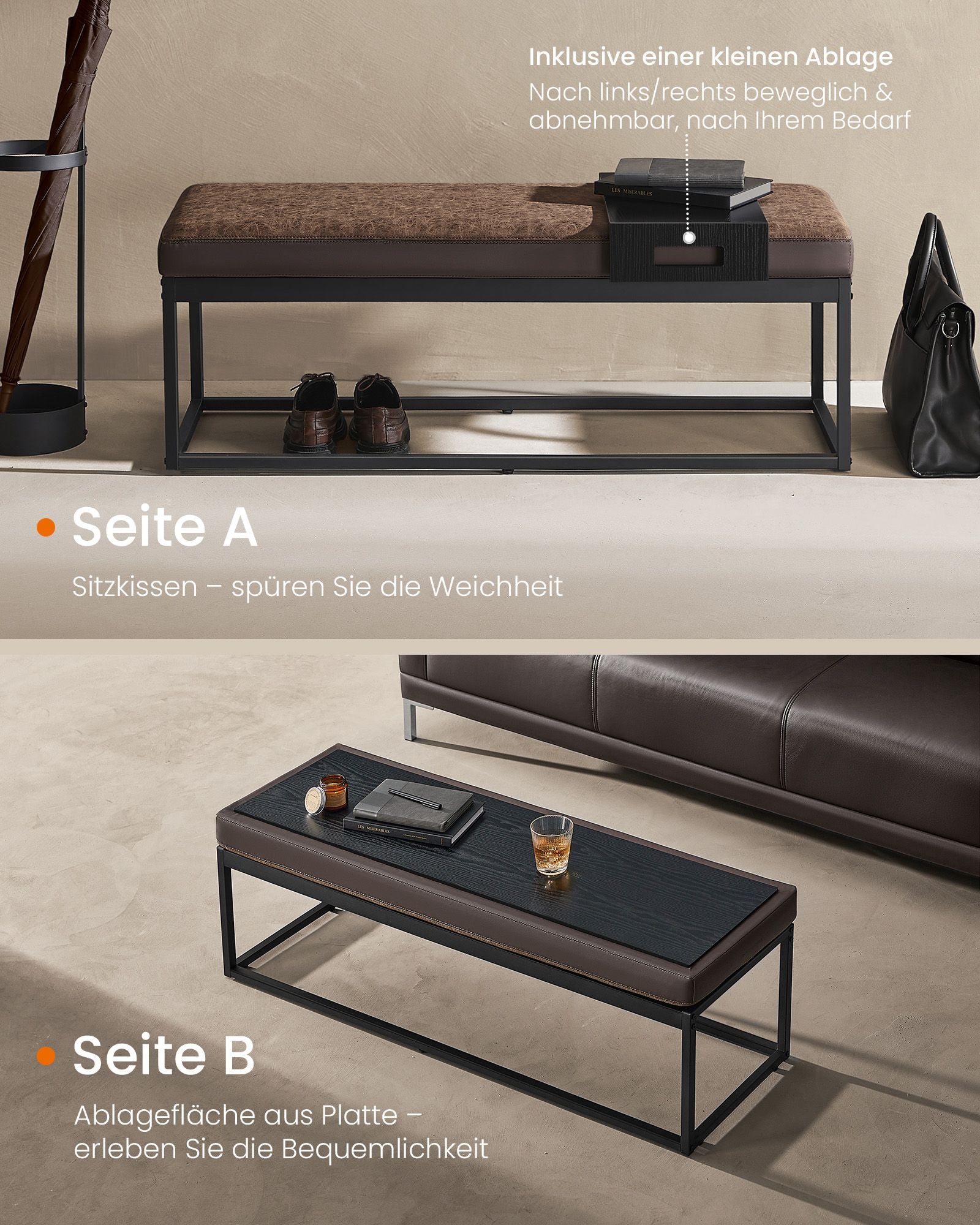 HOME Bankje met Opbergruimte – Kunstleer – Tijdloos Design