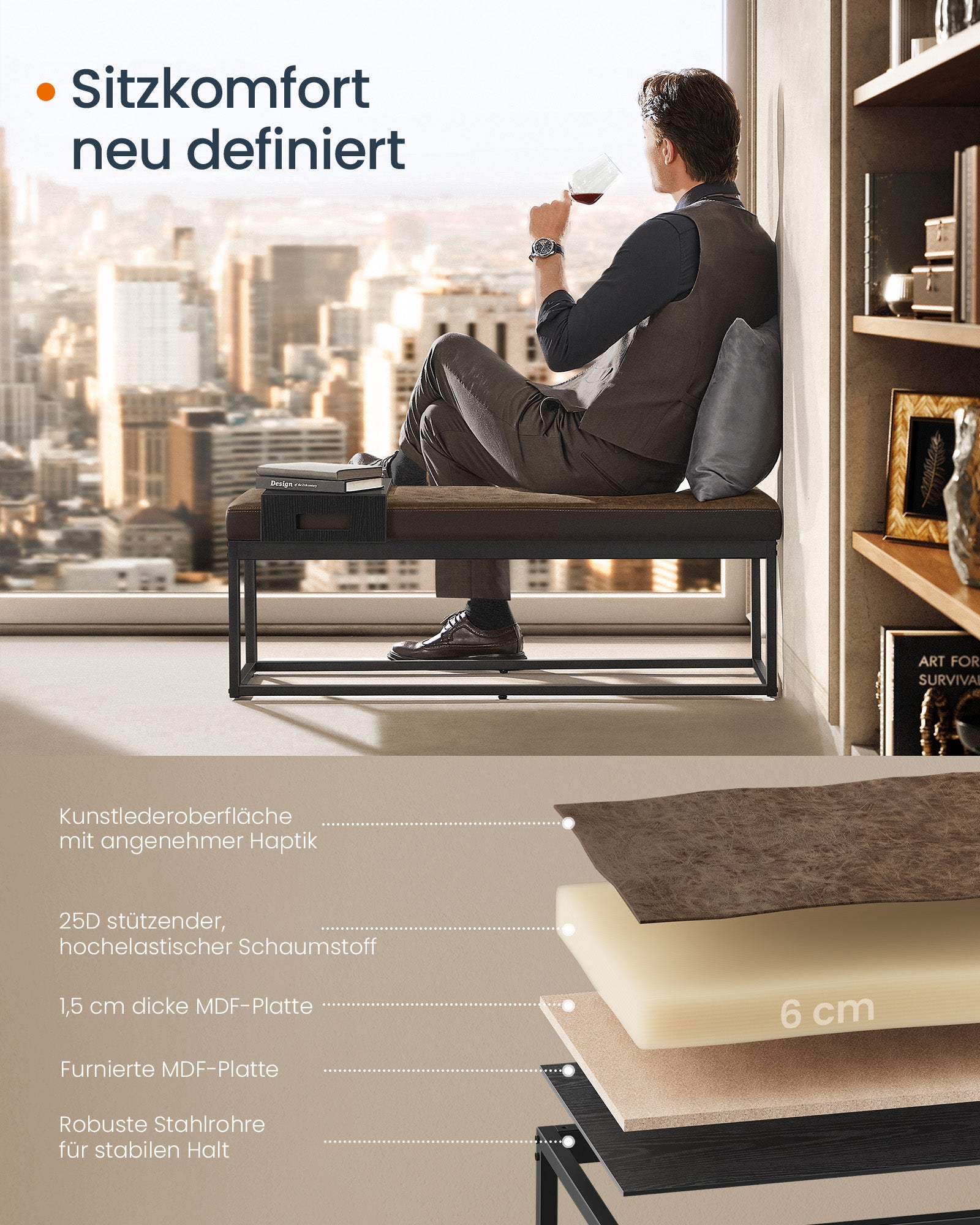 HOME Bankje met Opbergruimte – Kunstleer – Tijdloos Design