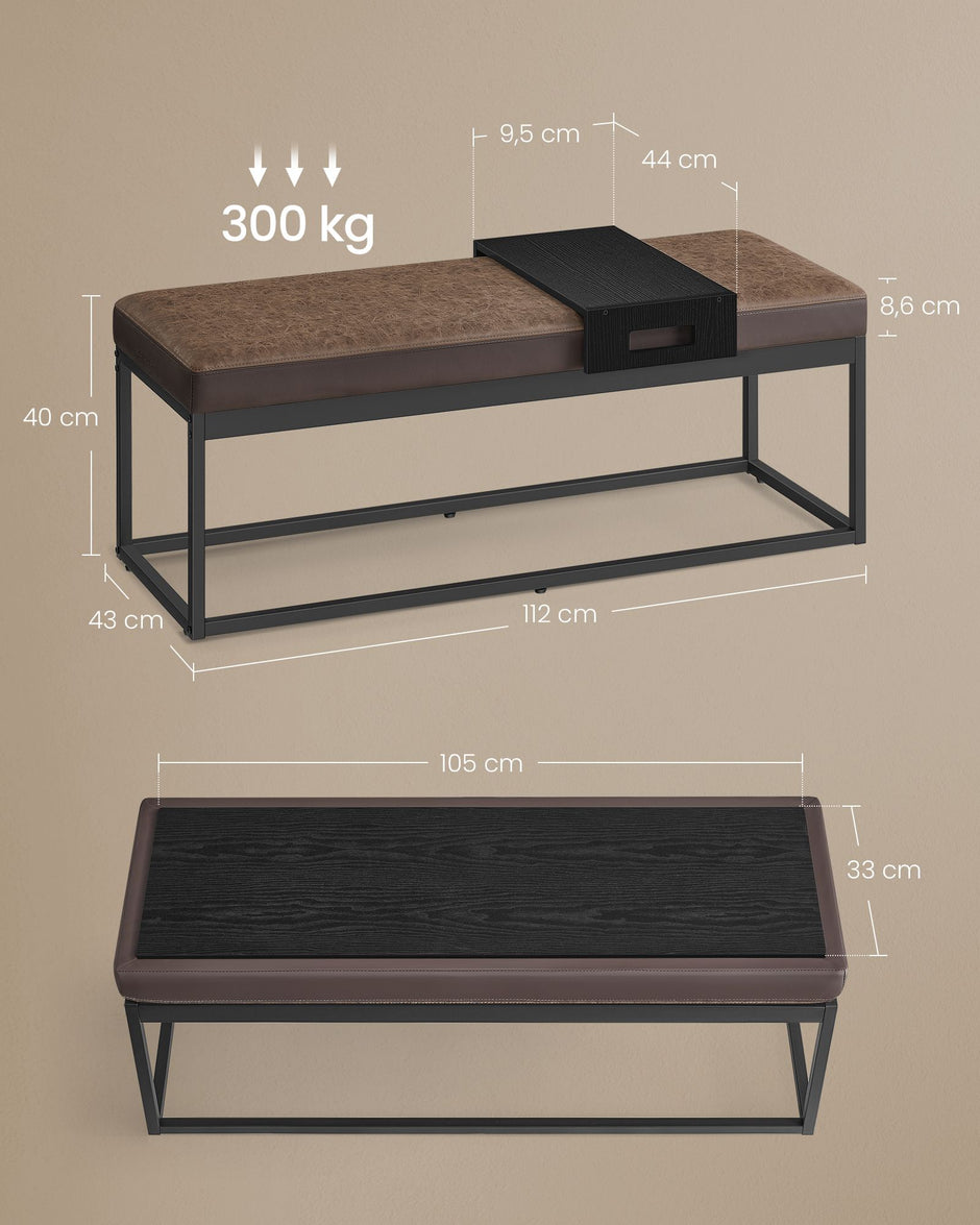 Bankje met Opbergruimte – Tijdloos Design – Walnoot Bruin