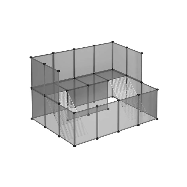Dierenhuis – Modulaire kooi met balkon – Grijs