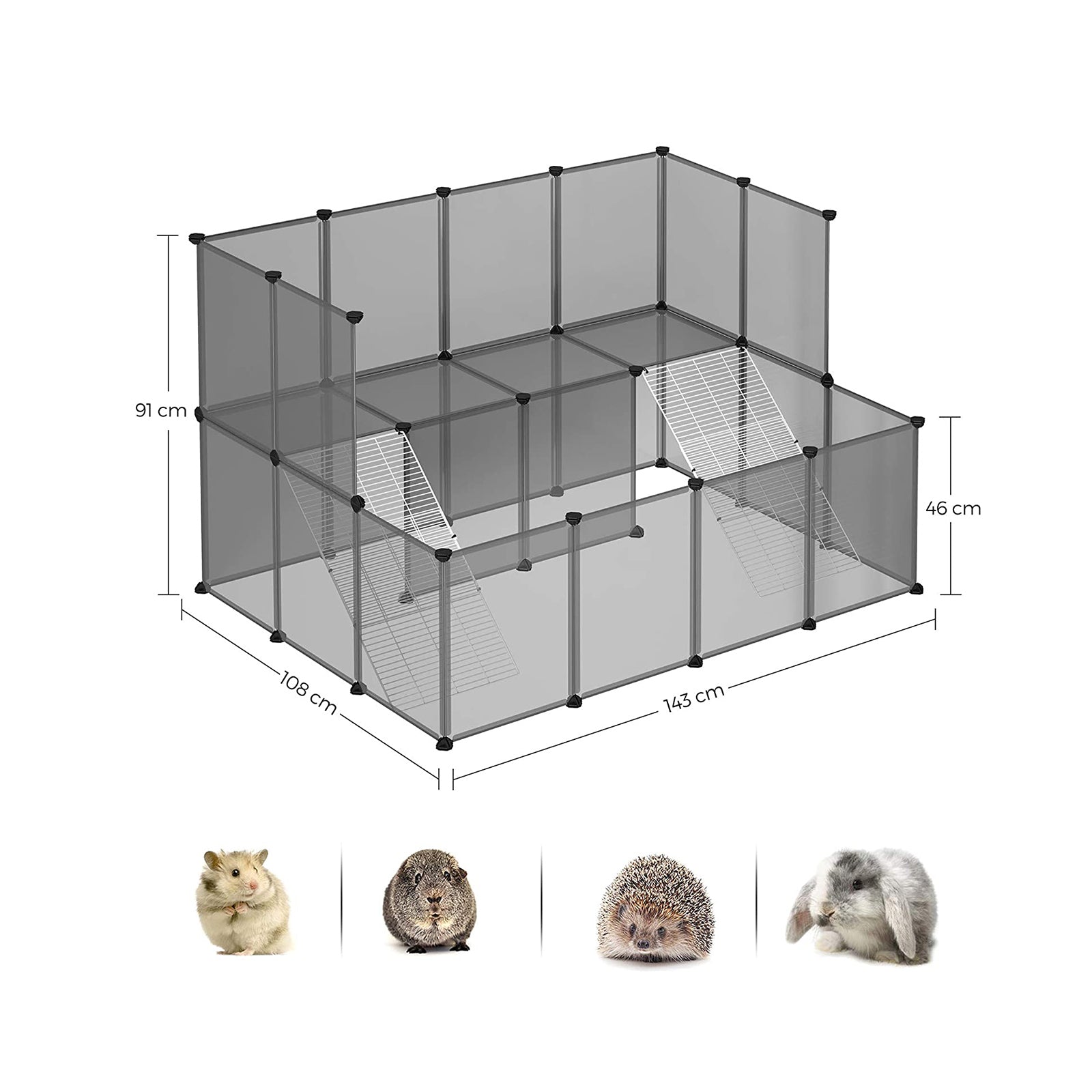 Dierenhuis - Dierenkooi - Dierenverblijf - Voor kleine dieren - Grijs