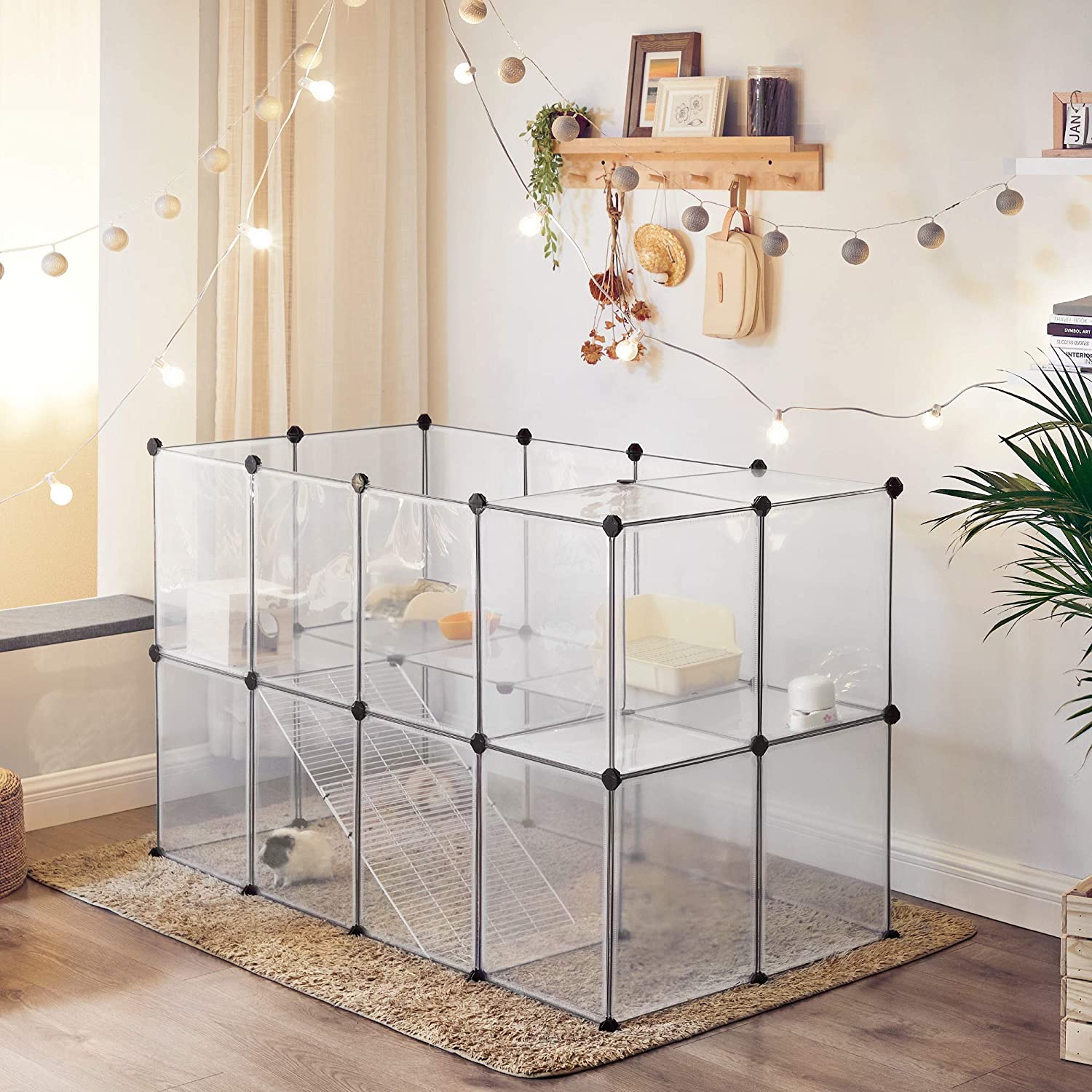 Dierenkooi - Buitenbehuizing voor hamster, cavia, konijn - Transparant