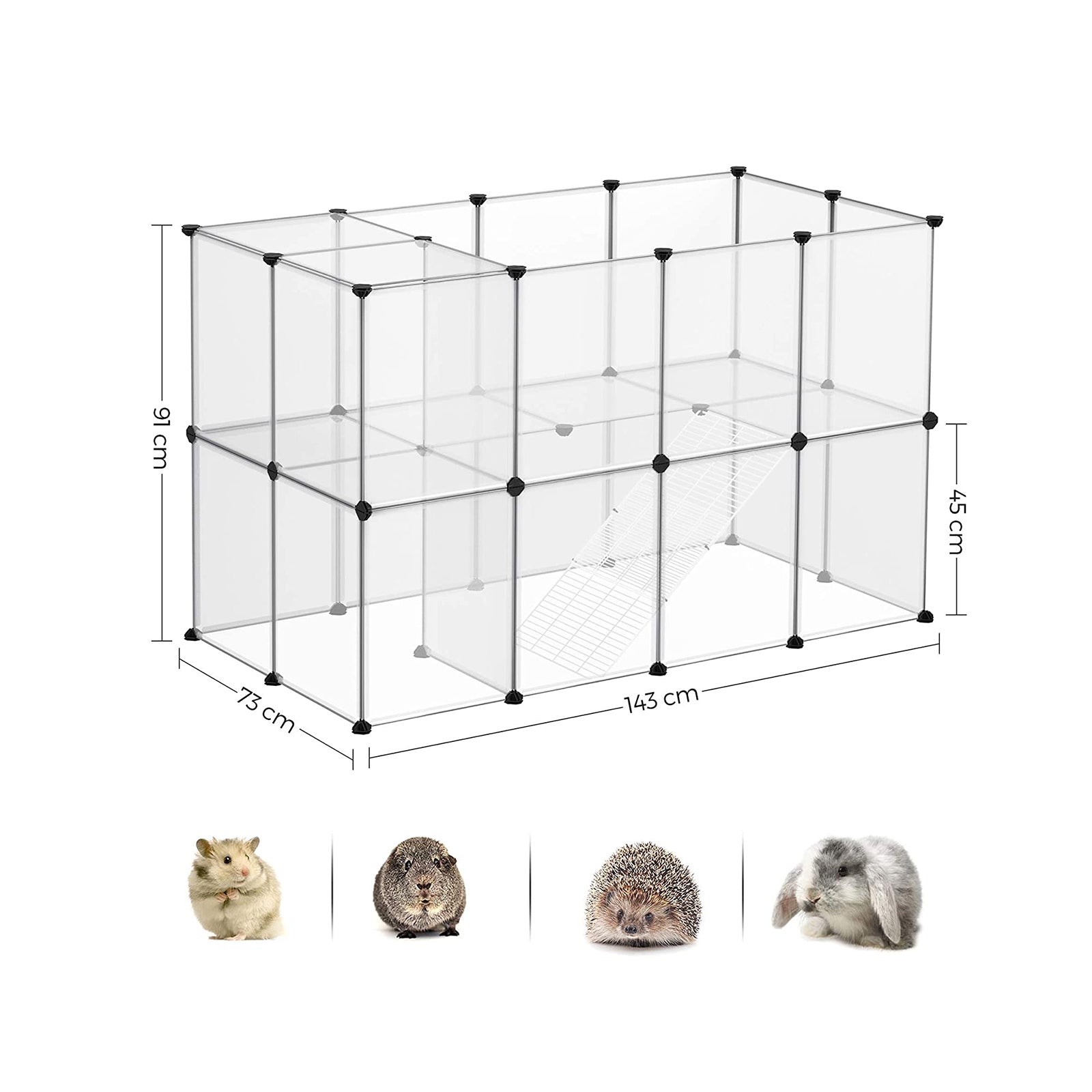 Dierenkooi - Buitenbehuizing voor hamster, cavia, konijn - Transparant