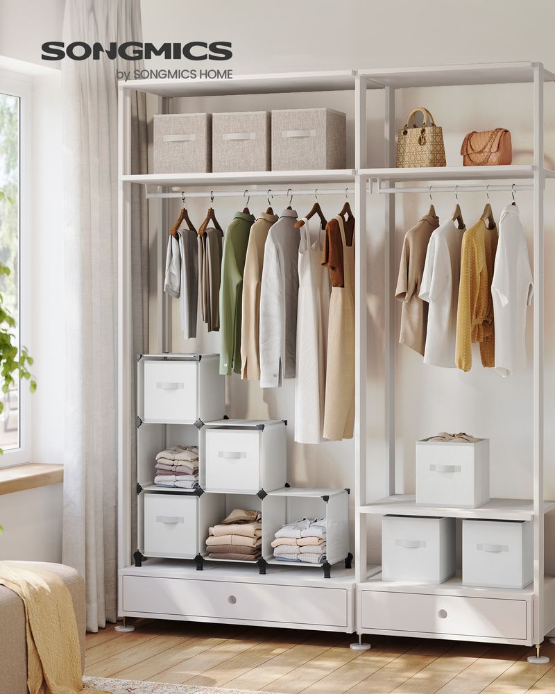 Kubuskast – 6 vakken met opbergdozen – Ink Black-Dove Grey