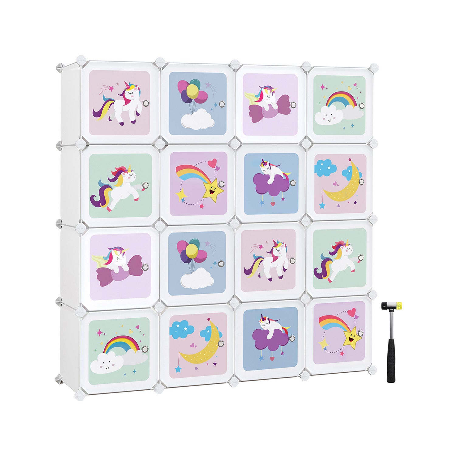 Opbergkubus – Eenhoorn thema – Kunststof – Wit