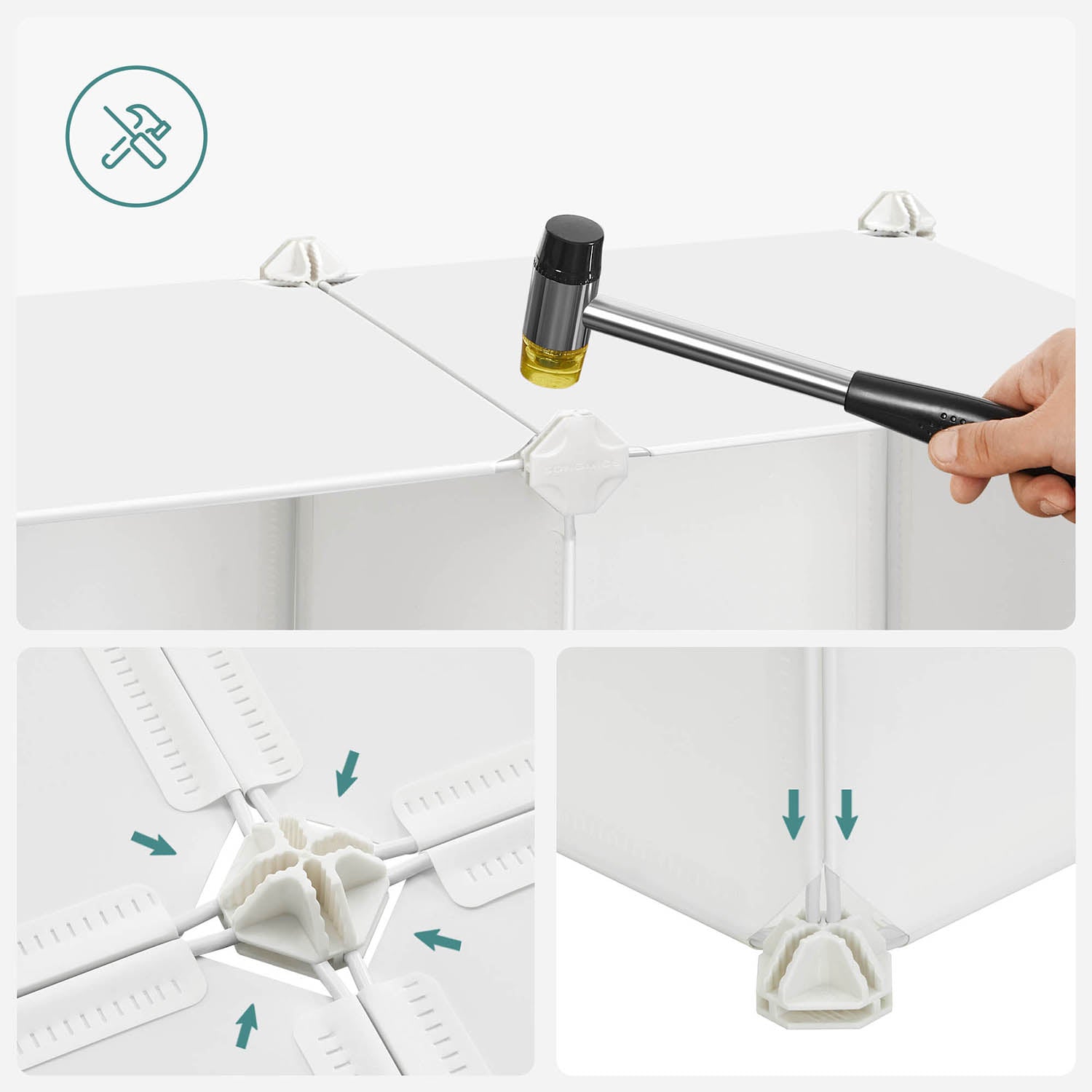 Opbergkubus – Eenhoorn thema – Kunststof – Wit