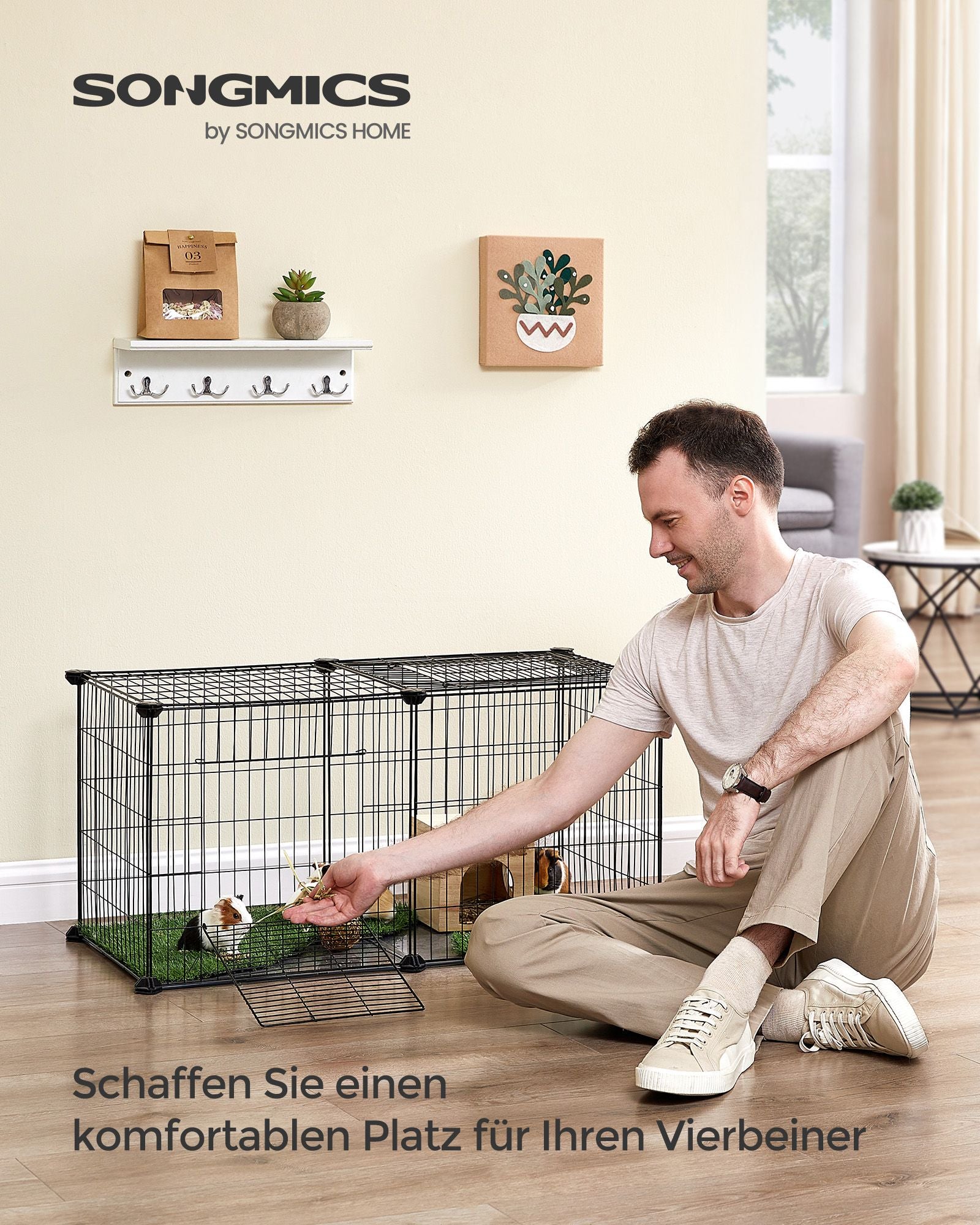 Kleine dierenkooi – 2 deuren – staal – zwart