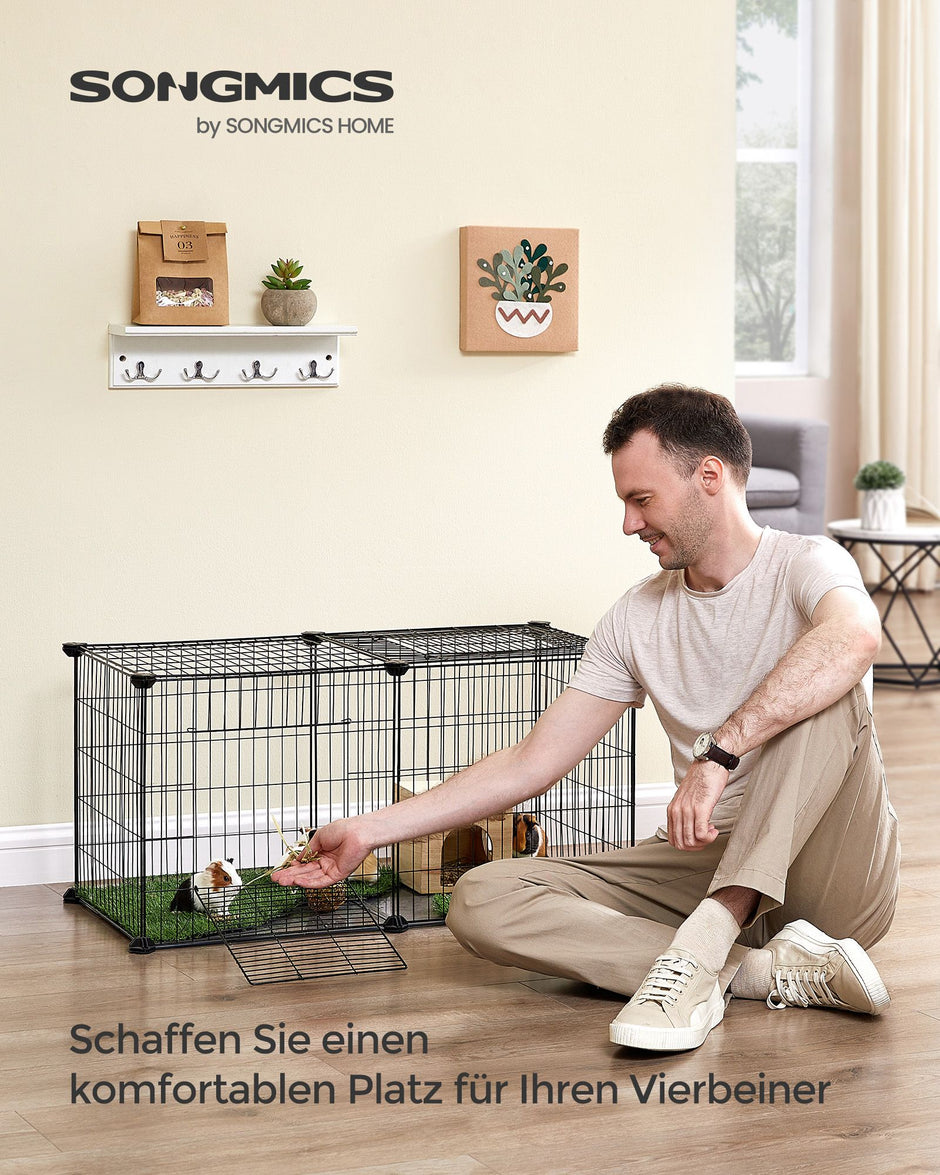 Kleine dierenkooi – 2 deuren – staal – zwart