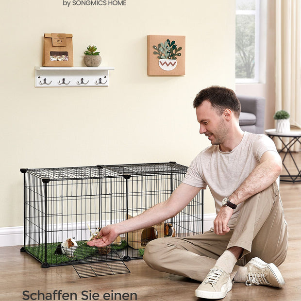 Kleine dierenkooi – 2 deuren – staal – zwart