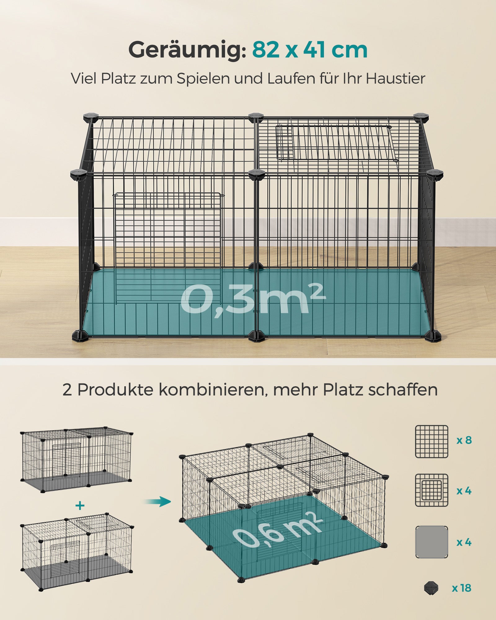 Kleine dierenkooi – 2 deuren – staal – zwart