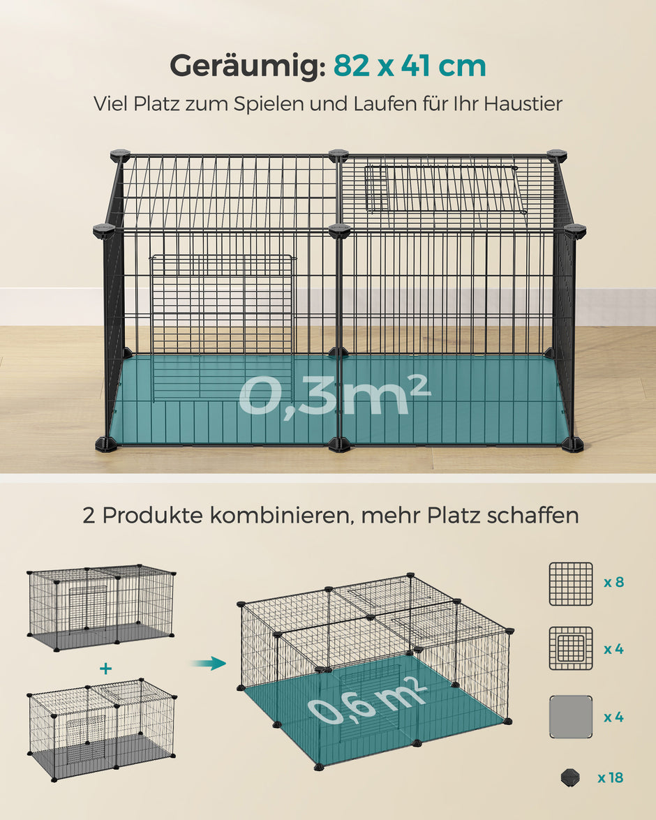 Kleine dierenkooi – 2 deuren – staal – zwart