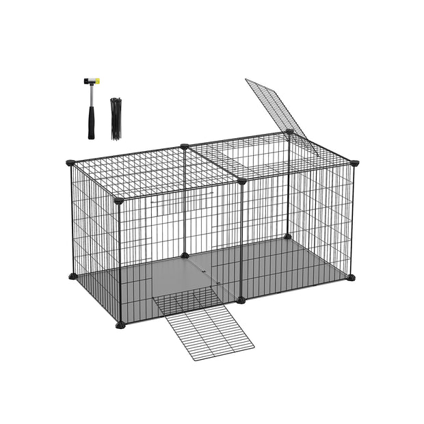 Kleine dierenkooi – 2 deuren – staal – zwart